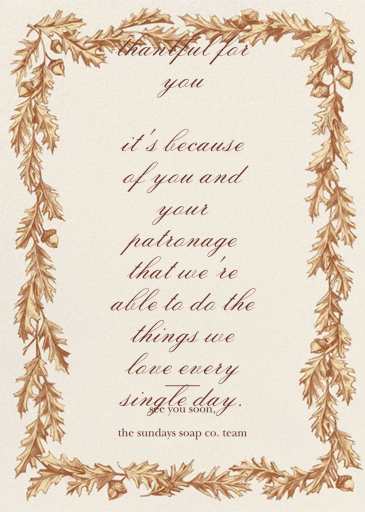 Quercus Border - Business Thanksgiving Card by Paperless Post