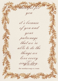 Quercus Border - Business Thanksgiving Card by Paperless Post