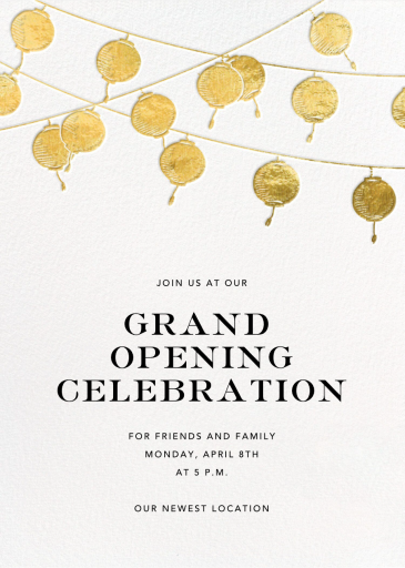 Golden String Lanterns - Launch Party Invitation by Paperless Post