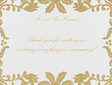 Leaf Lace II (Thank You) - Stationery by Oscar de la Renta