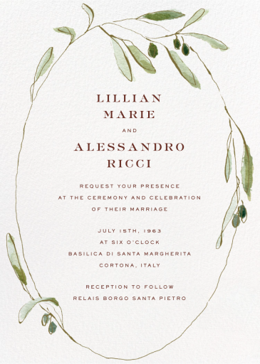 Sprig Frame (Sarah Robins Powell) - Wedding Invitation by Dogwood Hill
