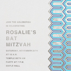 Bargello (Square) - Bar & Bat Mitzvah Invitation by Jonathan Adler