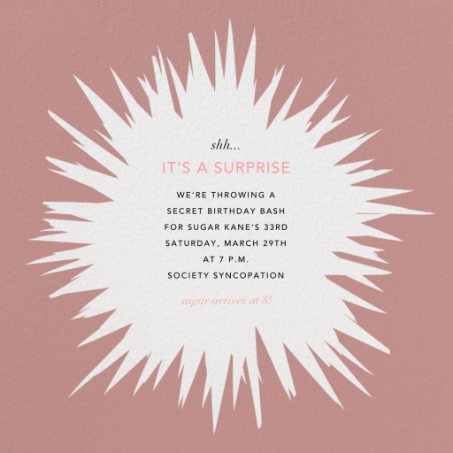 Sunburst - Surprise Party Invitation by Kelly Wearstler