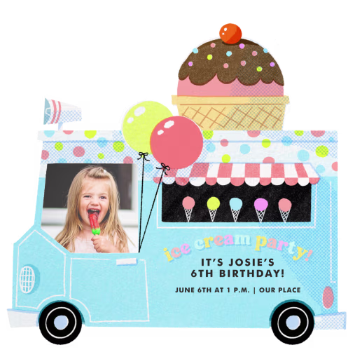 Ice Cream Photo - Birthday Invitation by Hello!Lucky
