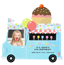 Ice Cream Photo - Birthday Invitation by Hello!Lucky