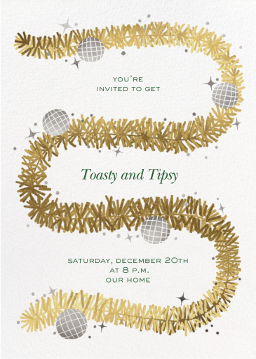 Gold Garland - Christmas Party Invitation by Paperless Post