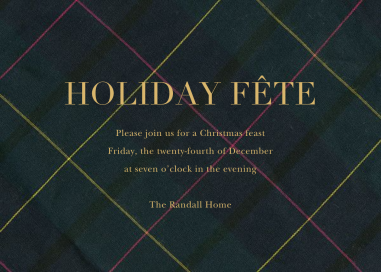 Full Tartan Plaid - Holiday Party Invitation by Sugar Paper