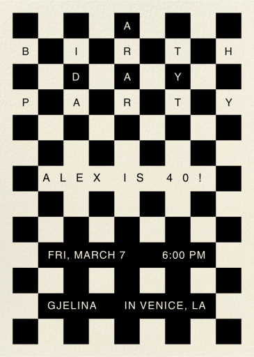 Checkered - Invitation by Goods Gang