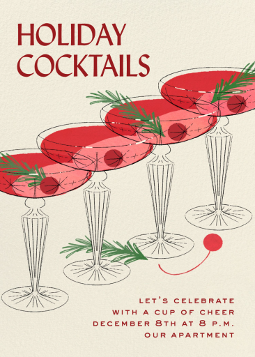 Holiday Cocktail Martini Invitation