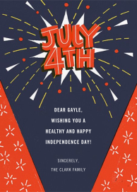 Patriotic Pyrotechnics - 4th of July Card by Paperless Post