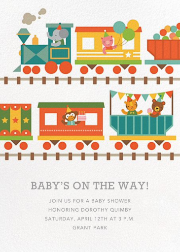 Circus Choo-Choo - Baby Shower Invitation by Petit Collage