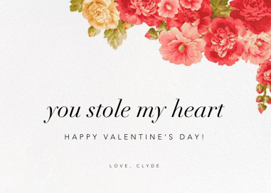 Garden Floral Ikat Horizontal - Valentine's Day Card by Oscar de la Renta