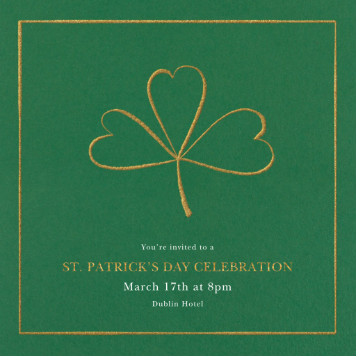 Three-Leaf Clover - St. Patrick's Day Invitation by Paperless Post