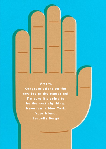 High 5 - Congratulations Card by The Indigo Bunting - Back
