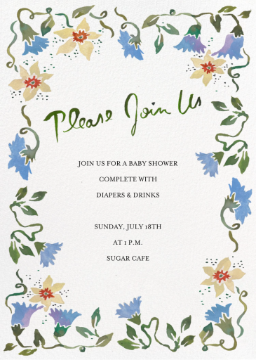 Lovely Vines - Baby Shower Invitation by Happy Menocal