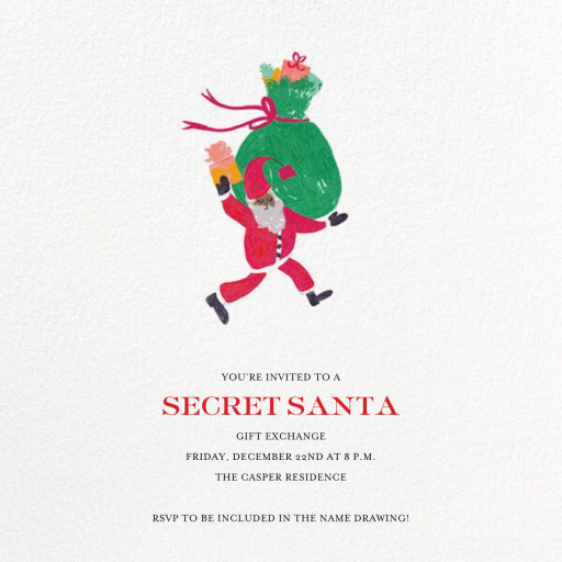 Santa Says Hello (Square) - Holiday Party Invitation by Mr. Boddington's Studio