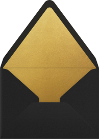 Sobre decorado para invitaciones en negro y dorado