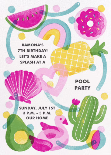 Pool Floats - Birthday Invitation by Paperless Post