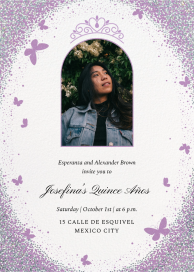 Sparkling Butterfly - Quinceañera Invitation by Paperless Post