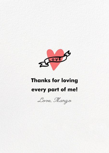 Bottom of my Heart - Greeting Card by Hello!Lucky - Back
