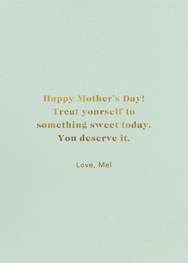 Something Sweet (Dylan Mierzwinski) - Mother's Day Card by Red Cap Cards - Back