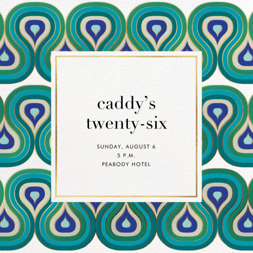 Peacocking - Birthday Invitation by Jonathan Adler