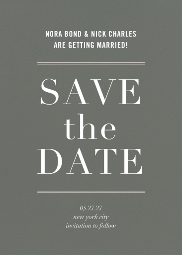 Typographic II - Save the Date - Invitation by kate spade new york