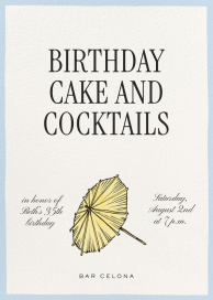 Cocktail Umbrella - Birthday Invitation by Martha Stewart