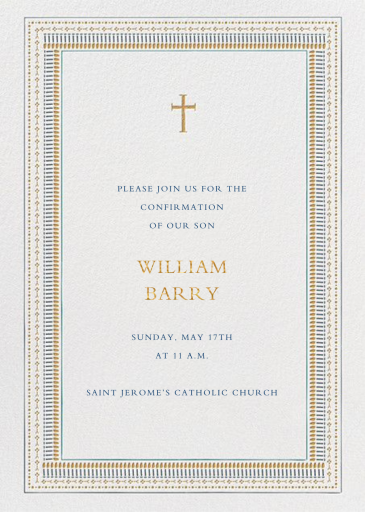Our Baby's Big Day - Confirmation Invitation by Mr. Boddington's Studio