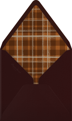 Quail in Scarf Wood Grain Invitation Envelope
