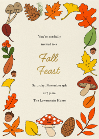 Fall Foraging - Fall Party Invitation by Min Heo