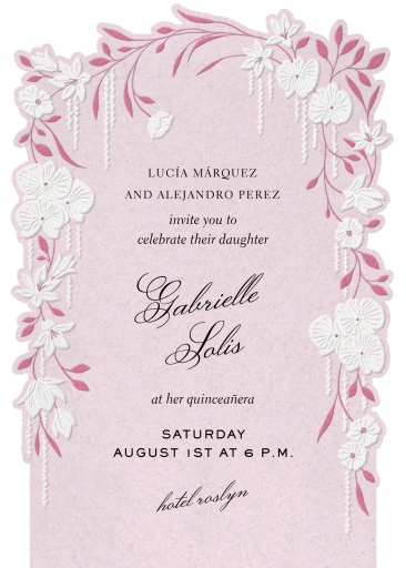 Enchanted Garden Frame - Quinceañera Invitation by Paperless Post