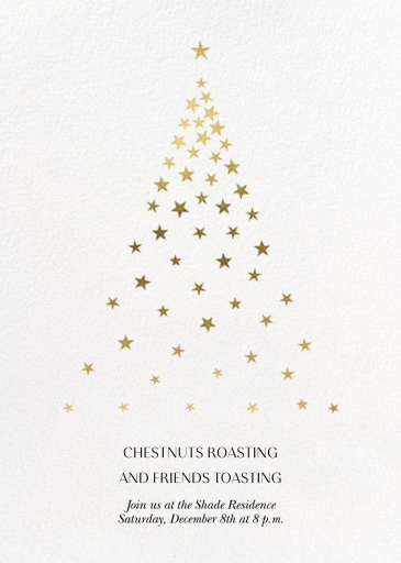 Starry Golden Tree - Holiday Party Invitation by Paperless Post