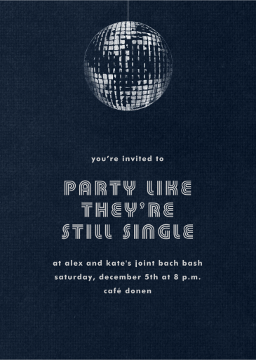 Disco - Bachelor/Bachelorette Party Invitation by Paperless Post