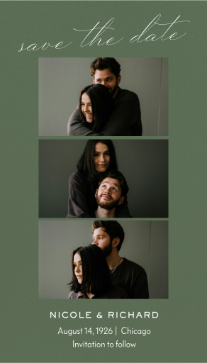 Photo Strip Green Save The Date
