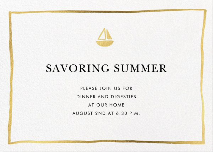 Golden Sails - Invitation by Linda and Harriett