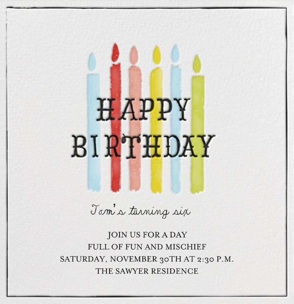 Blow Out the Candles Invitation Send online instantly RSVP tracking