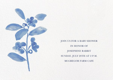 Watercolor Bloom - Baby Shower Invitation by Linda and Harriett