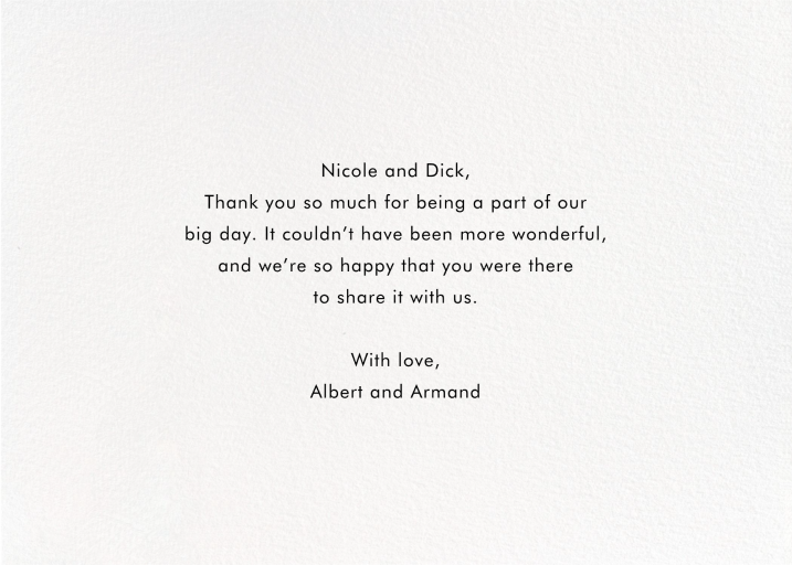 Foto de campo de agradecimiento (doble cara) - Card de agradecimiento Card  Paperless Post  Reverso