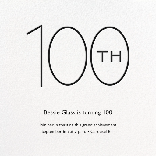 Decade - 100th Birthday Invitation by Paperless Post