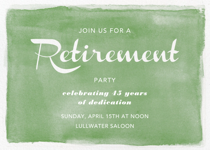 Watercolor Retirement - Retirement and Farewell Party Invitation by Paper Source