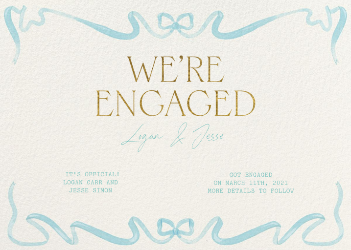 Dancing Ribbon - Wedding Announcement by Paperless Post