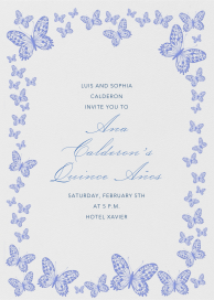 Butterfly Border - Quinceañera Invitation by Bernard Maisner
