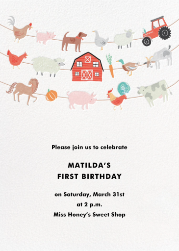 Strings Attached - First Birthday Invitation by Meri Meri