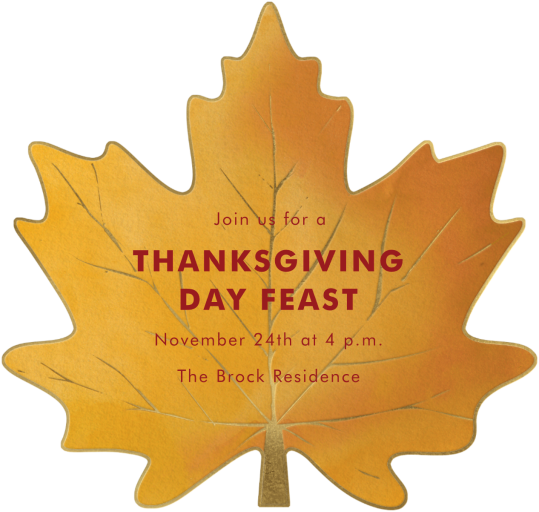 Yellow Leaf Cutout - Invitation by Meri Meri