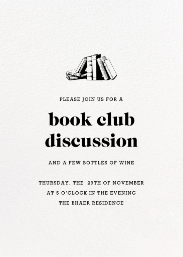Ivory Plain - Book Club Invitation by Paperless Post