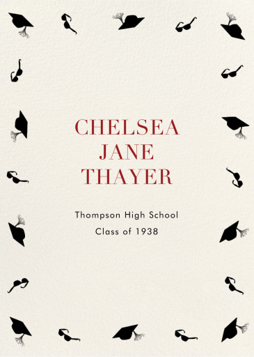 Cap and Glasses Border - Graduation Announcement by Paperless Post