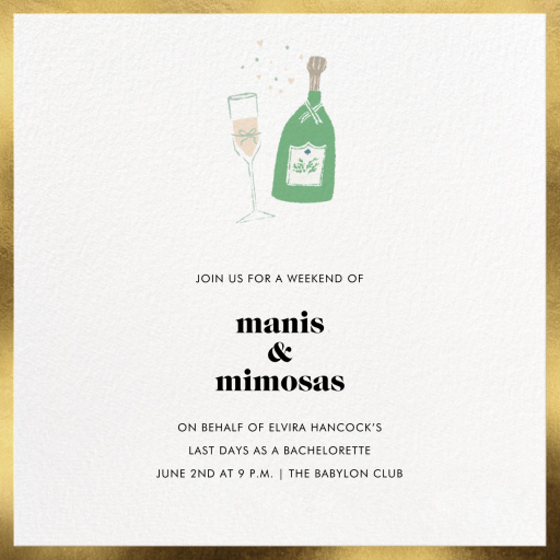 Champ Flute - Bachelorette Party Invitation by kate spade new york