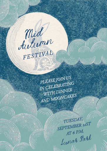 Moon Rabbit Mid-Autumn Invitation