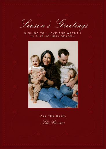 Photo Deep Red Holiday Card